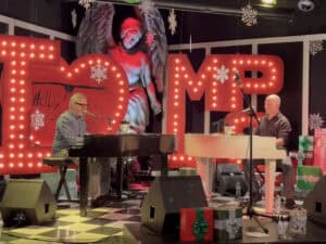 Two Minnesota dueling pianos entertainers on stage